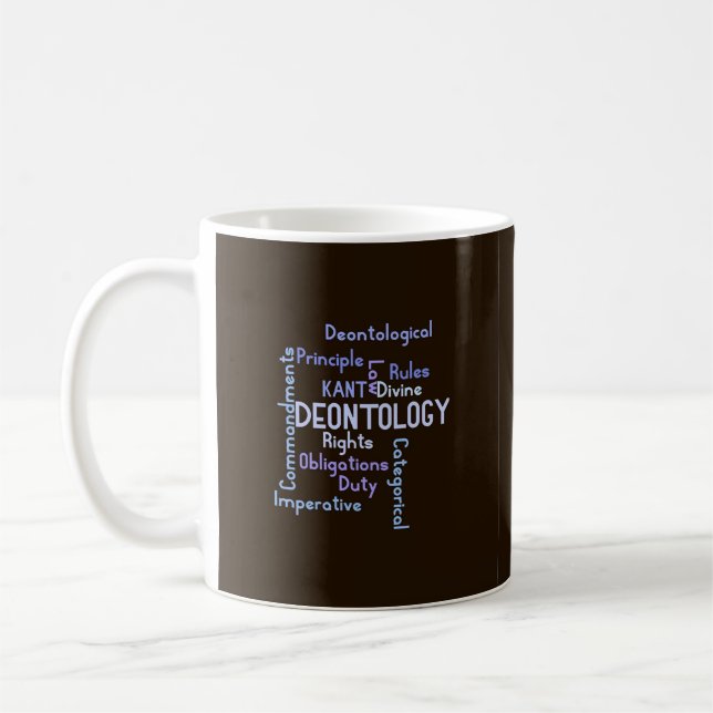 Minimalistische Philosophie Deontologie Word Sleek Kaffeetasse (Links)