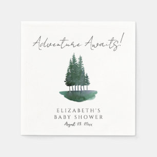 Minimalistische Pine Trees Kinderdusche Serviette