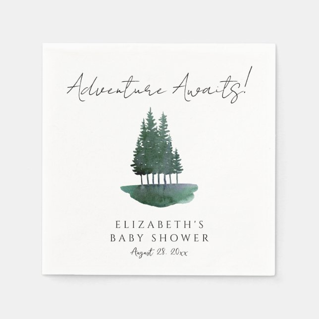 Minimalistische Pine Trees Kinderdusche Serviette (Vorderseite)