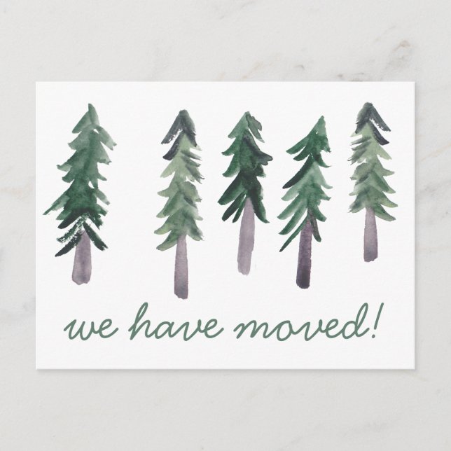 MINIMALISTISCHE Pinienbäume  Wasserfarbe CUSTOM Postkarte (Vorderseite)
