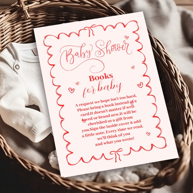 Minimalistische Pink Bow Doodle Kinderbücher für K Begleitkarte (Von Creator hochgeladen)