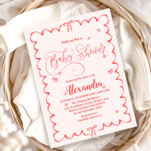 Minimalistische Pink Bow Doodle Kinderdusche