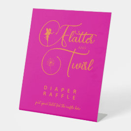 Minimalistische Pink Fairy Birthday Party Windeln  Sockelschild
