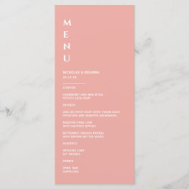 Minimalistische Pink-Hochzeit Menükarte