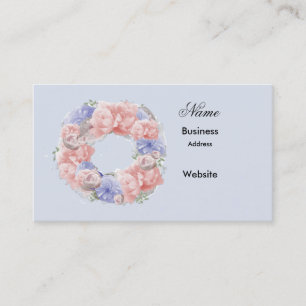 Minimalistische Pink Mauve Wreath-Visitenkarte Visitenkarte
