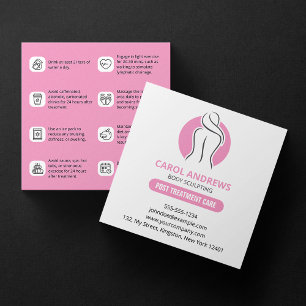 Minimalistische Pink Pre/Post-Behandlung Körpermod Quadratische Visitenkarte