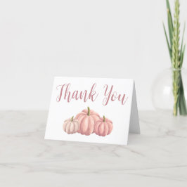 Minimalistische Pink Pumpkin Fall Baby Dusche Dankeskarte