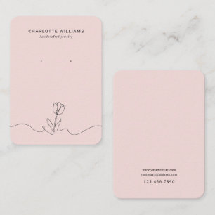 Minimalistische Pink Tulip Juwelierkarte Visitenkarte