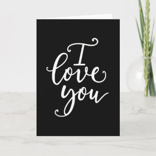 Minimalistische Pinsel-Schrift 'Ich liebe dich'-Ka Karte