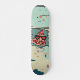 Minimalistische Pizza mit Sonnenbrille Classic Skateboard