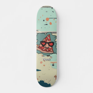 Minimalistische Pizza mit Sonnenbrille Classic Skateboard