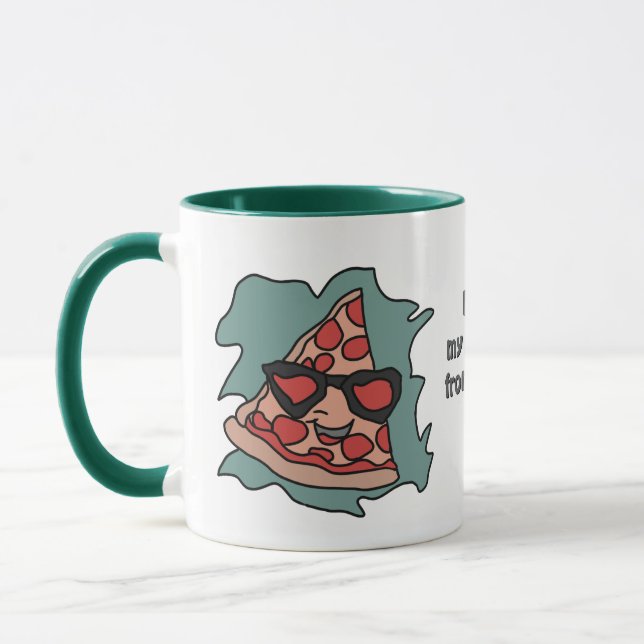 Minimalistische Pizza mit Sonnenbrille Tasse (Links)
