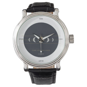 Minimalistische Planeten-Ausrichtung-Uhr Armbanduhr