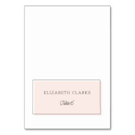 Minimalistische Platzkarte des Farbblocks Blush |  Tischnummer