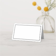 Minimalistische Platzkarten für Weiß und Schwarz