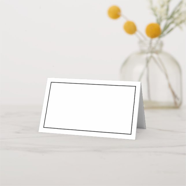 Minimalistische Platzkarten für Weiß und Schwarz (Vorderseite)