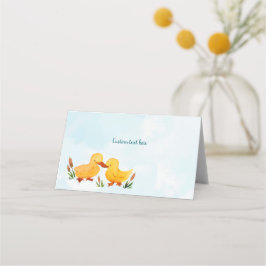 Minimalistische Platzkarten für ZweibettBaby-Duck