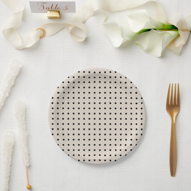 Minimalistische Polka-Dosen g1 Pappteller (Hochzeit)