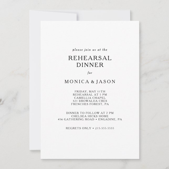 Minimalistische Probe - Einladung (Vorderseite)