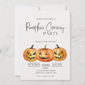 Minimalistische Pumpkin Carving Party Einladung