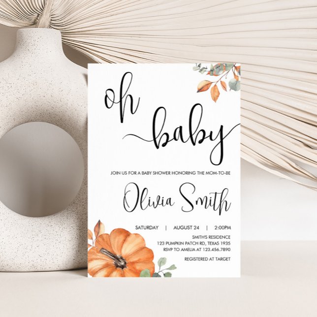 Minimalistische Pumpkin-Kinderdusche Einladung (Pumpkin Baby Shower Invitation
)