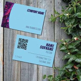 Minimalistische QR Blue lila Blue Business Card Visitenkarte