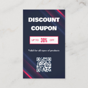 Minimalistische QR-Code-Diskontkarte Visitenkarte
