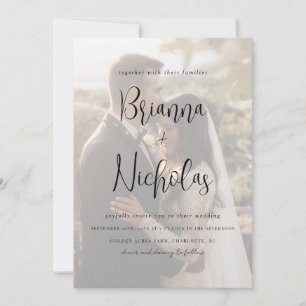 Minimalistische QR-Code-Foto-Hochzeit Einladung