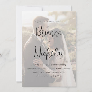 Minimalistische QR-Code-Foto-Hochzeit Einladung