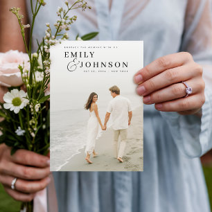Minimalistische QR Code Foto Hochzeit Einladung