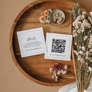 Minimalistische QR-Code-Hochzeitsdetails Begleitkarte