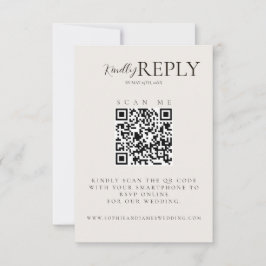 Minimalistische QR-Code-Kalligrafie-RSVP-Karte RSVP Karte