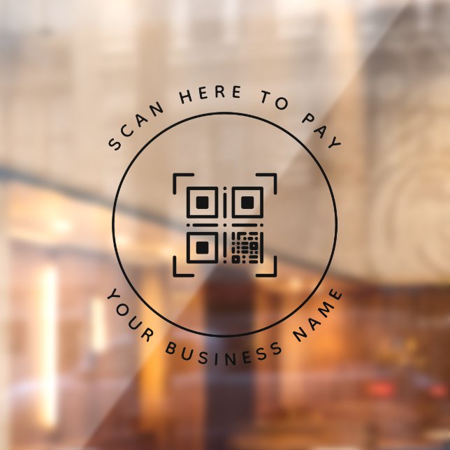 Minimalistische QR-Code-Prüfung zur Bezahlung des  Fensteraufkleber (Blatt 2)