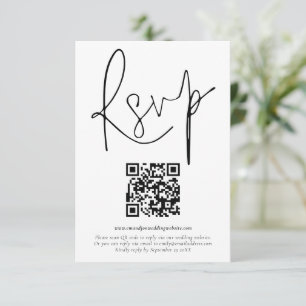Minimalistische QR-Code-Skript-Hochzeitkarte für R Einladung
