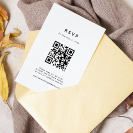 Minimalistische Qr-Hochzeit RSVP Karte