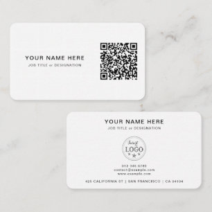 Minimalistische QR- und Logo-Roundings Visitenkarte