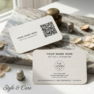 Minimalistische QR- und Logo-Roundings Visitenkarte