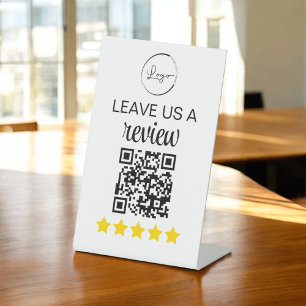 Minimalistische QR Verlasse uns ein Review-Geschäf Sockelschild