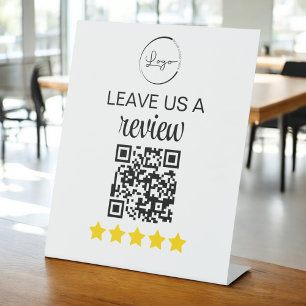 Minimalistische QR Verlasse uns ein Review-Geschäf Sockelschild