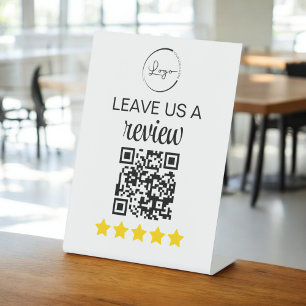Minimalistische QR Verlasse uns ein Review-Geschäf Sockelschild