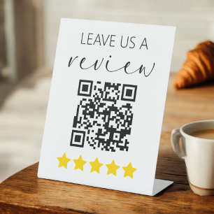 Minimalistische QR Verlasse uns ein Review-Geschäf Sockelschild