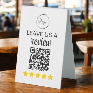 Minimalistische QR Verlasse uns ein Review-Geschäf Tischaufsteller