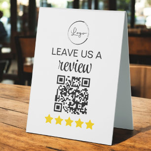 Minimalistische QR Verlasse uns ein Review-Geschäf Tischaufsteller