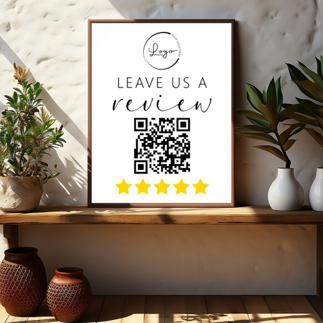 Minimalistische QR Verlasse uns ein Rezensionslogo Poster (Von Creator hochgeladen)