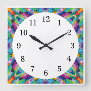 Minimalistische quadratische Wall-Uhr nur mit Zahl Wanduhr