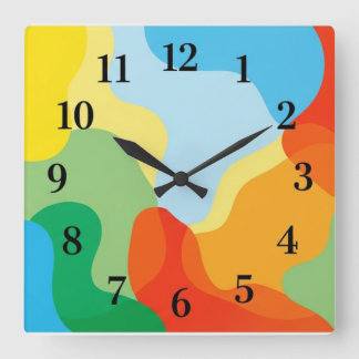 Minimalistische quadratische Wall-Uhr nur mit Zahl Wanduhr