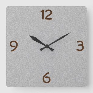 Minimalistische Quartalszahlen grau Quadratische Wanduhr