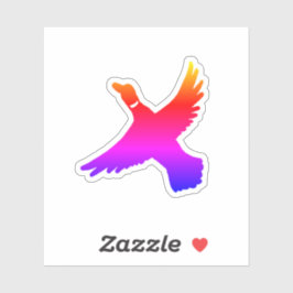 Minimalistische Rainbow-Duck Aufkleber