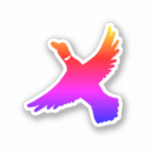 Minimalistische Rainbow-Duck Aufkleber