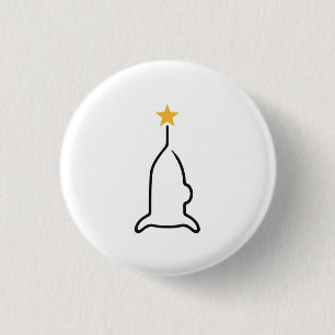 Minimalistische Rakete, One-Line-Kunst mit gelbem Button